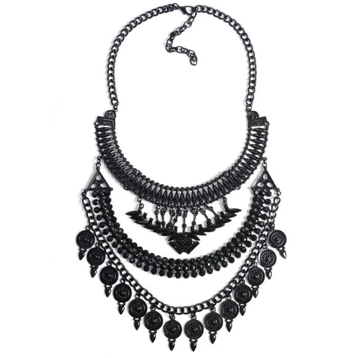 Necklaces Pendant Black Statement Bijoux Fashion Crystal Jewelry Choker Maxi Boho Vintage Jewelry