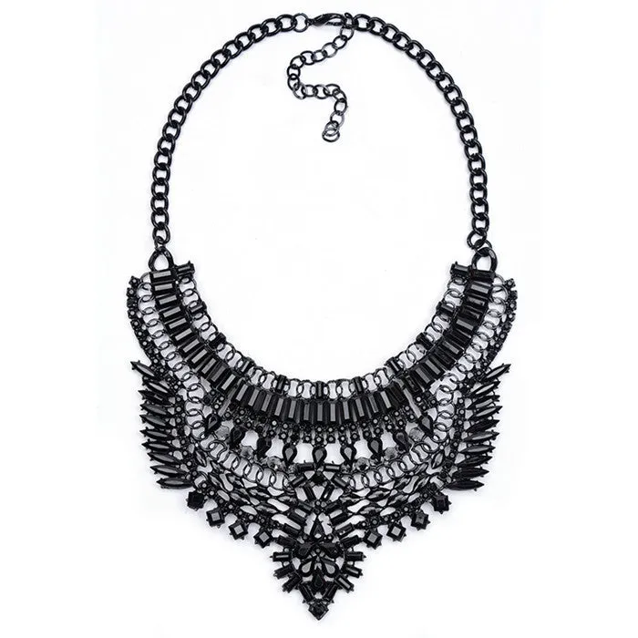 Necklaces Pendant Black Statement Bijoux Fashion Crystal Jewelry Choker Maxi Boho Vintage Jewelry