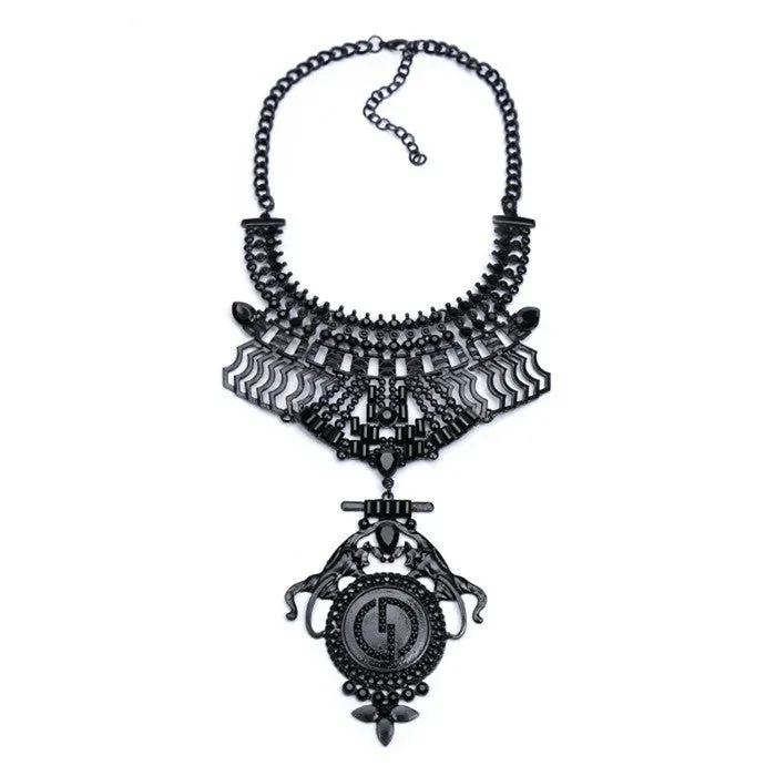 Necklaces Pendant Black Statement Bijoux Fashion Crystal Jewelry Choker Maxi Boho Vintage Jewelry