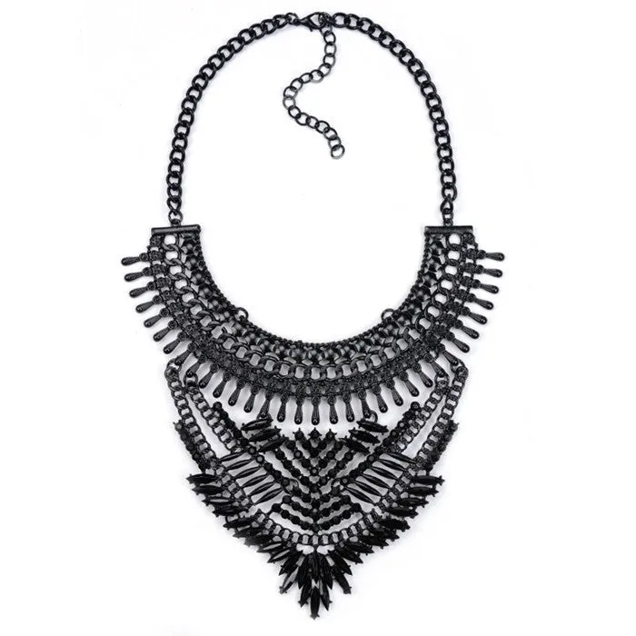 Necklaces Pendant Black Statement Bijoux Fashion Crystal Jewelry Choker Maxi Boho Vintage Jewelry