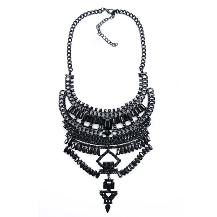 Necklaces Pendant Black Statement Bijoux Fashion Crystal Jewelry Choker Maxi Boho Vintage Jewelry