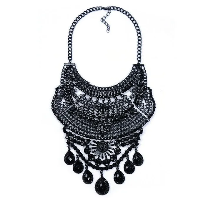 Necklaces Pendant Black Statement Bijoux Fashion Crystal Jewelry Choker Maxi Boho Vintage Jewelry