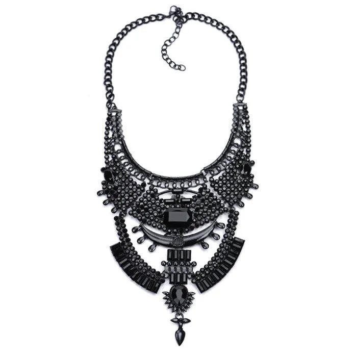 Necklaces Pendant Black Statement Bijoux Fashion Crystal Jewelry Choker Maxi Boho Vintage Jewelry