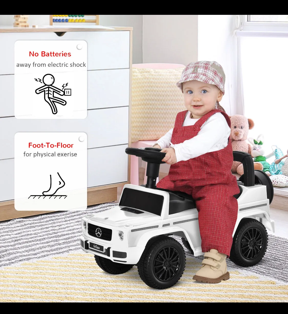 New 2025 | Mercedes Push Car G-Class | Storage | Anti Flip Device