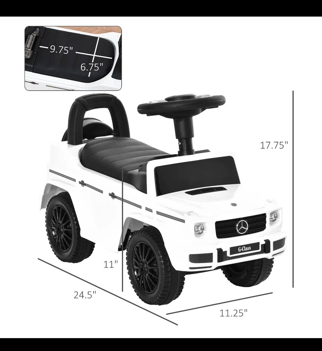 New 2025 | Mercedes Push Car G-Class | Storage | Anti Flip Device