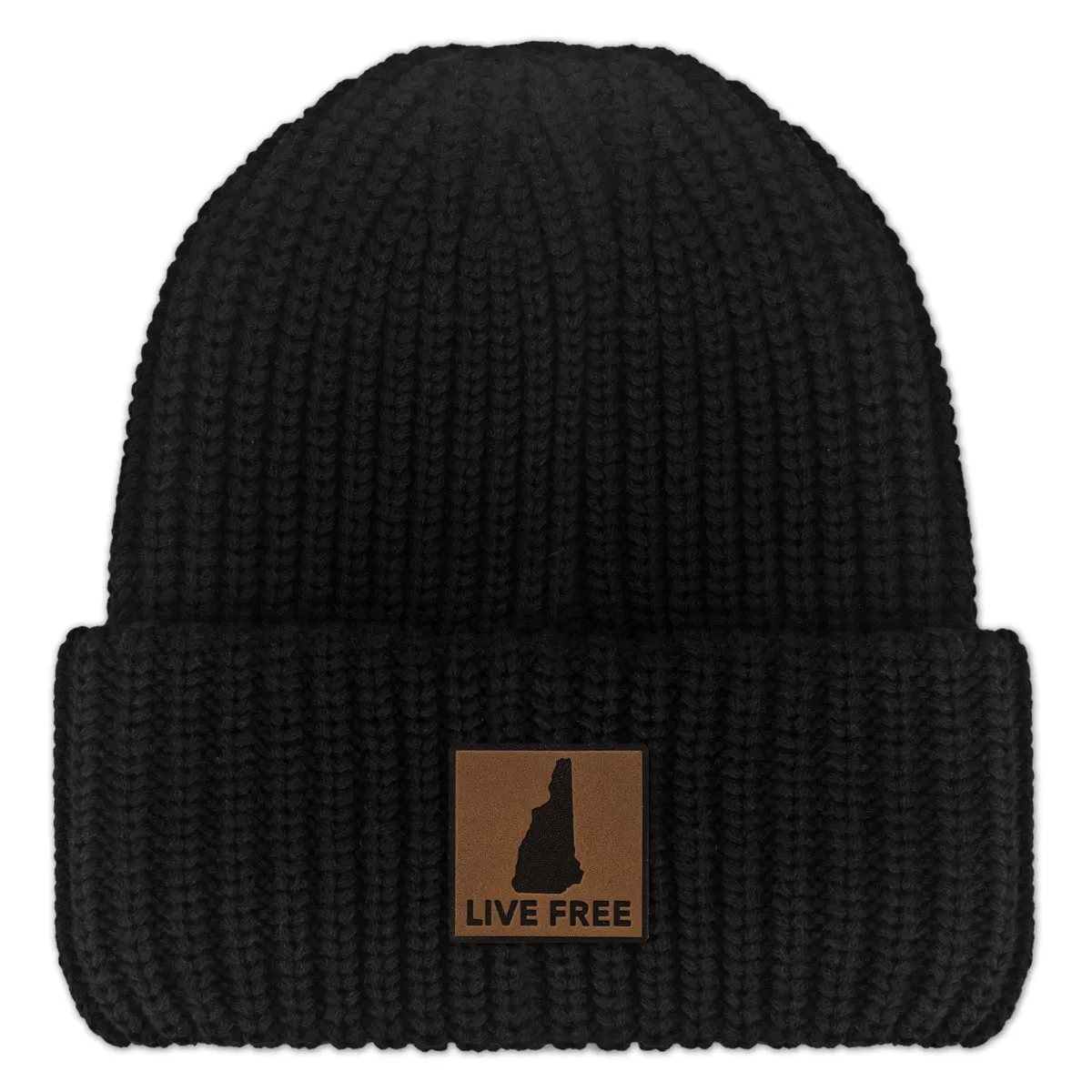 New Hampshire Leather Patch Chunky Knit
