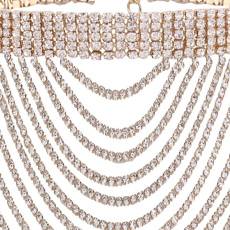 New Multi-layer Crystal Rhinestone Collare Chokers Necklace CODE: KAR2635
