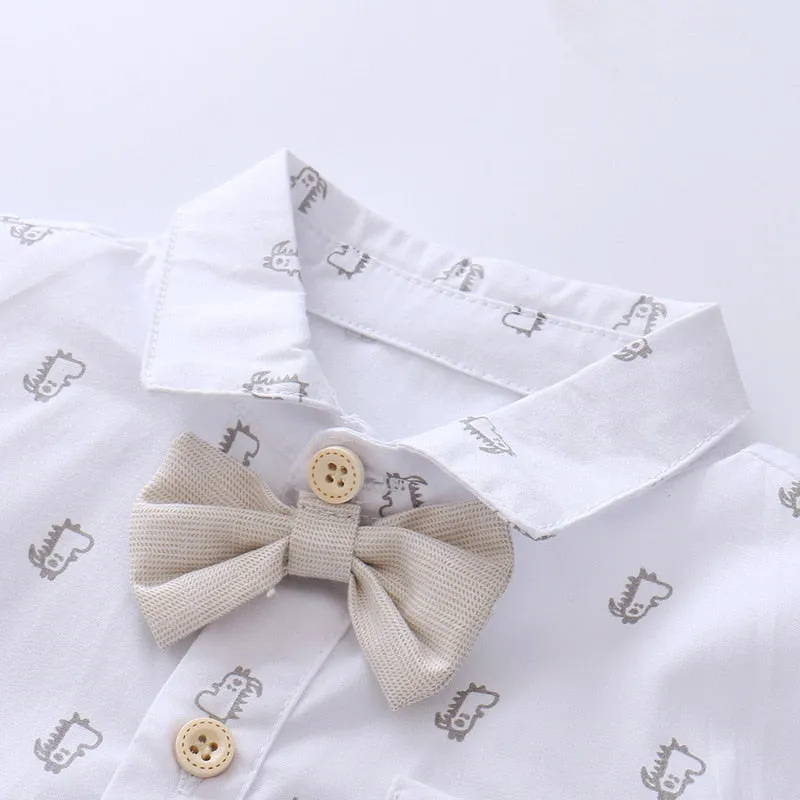 Newborn Clothes Baby Boys Cotton Clothing Infant Printed Bodysuit   Bib Pants Outfit Fashion Children Fall Costume 2021 New