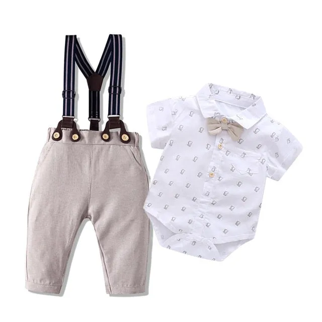 Newborn Clothes Baby Boys Cotton Clothing Infant Printed Bodysuit   Bib Pants Outfit Fashion Children Fall Costume 2021 New
