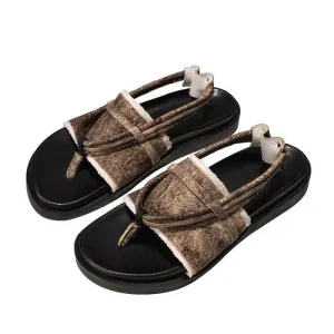 Niche design retro flip flops handmade shoes for men