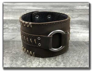 No Quarter - Whiskey Brown Leather Cuff CLEARING OUT OLD STYLE WITH SMALLER SNAPS