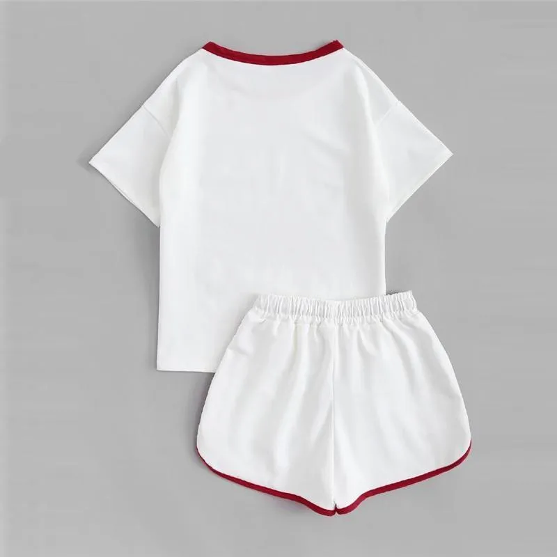 'Nomal' Striped T-Shirt & Shorts (2 Piece Set)