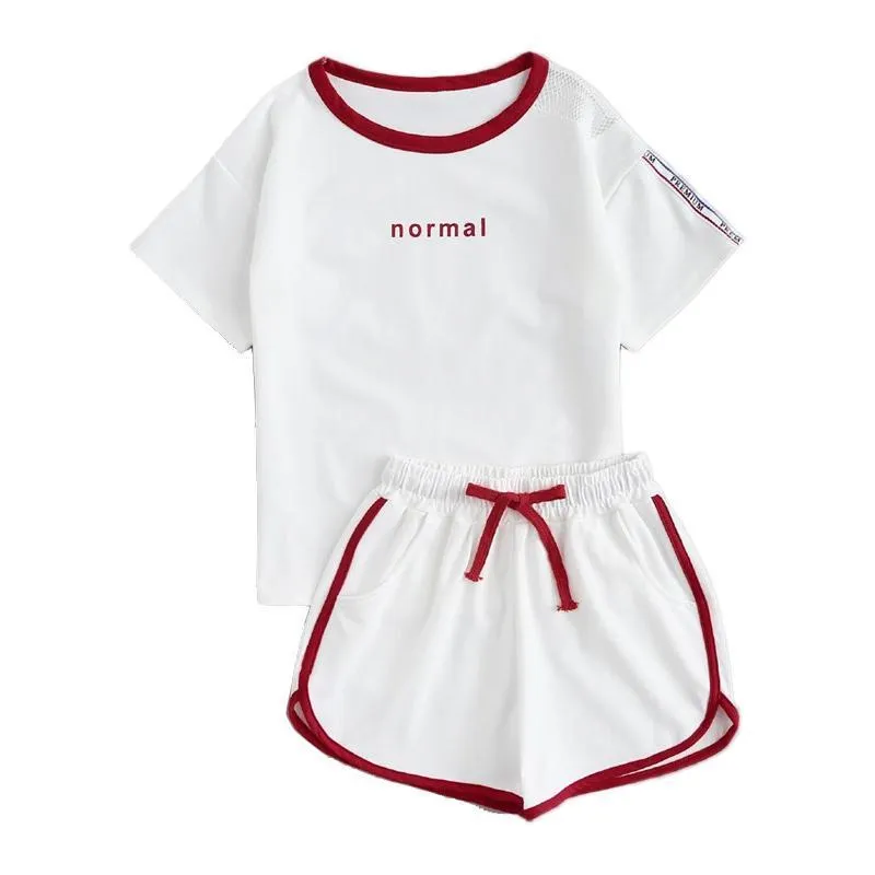 'Nomal' Striped T-Shirt & Shorts (2 Piece Set)