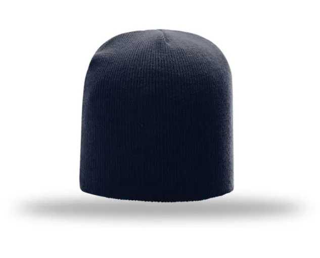 Non-Cuffed Beanie with Custom Leather patch