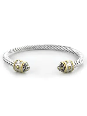 Nouveau Collection - Gold Two-Tone Thin Wire Cuff