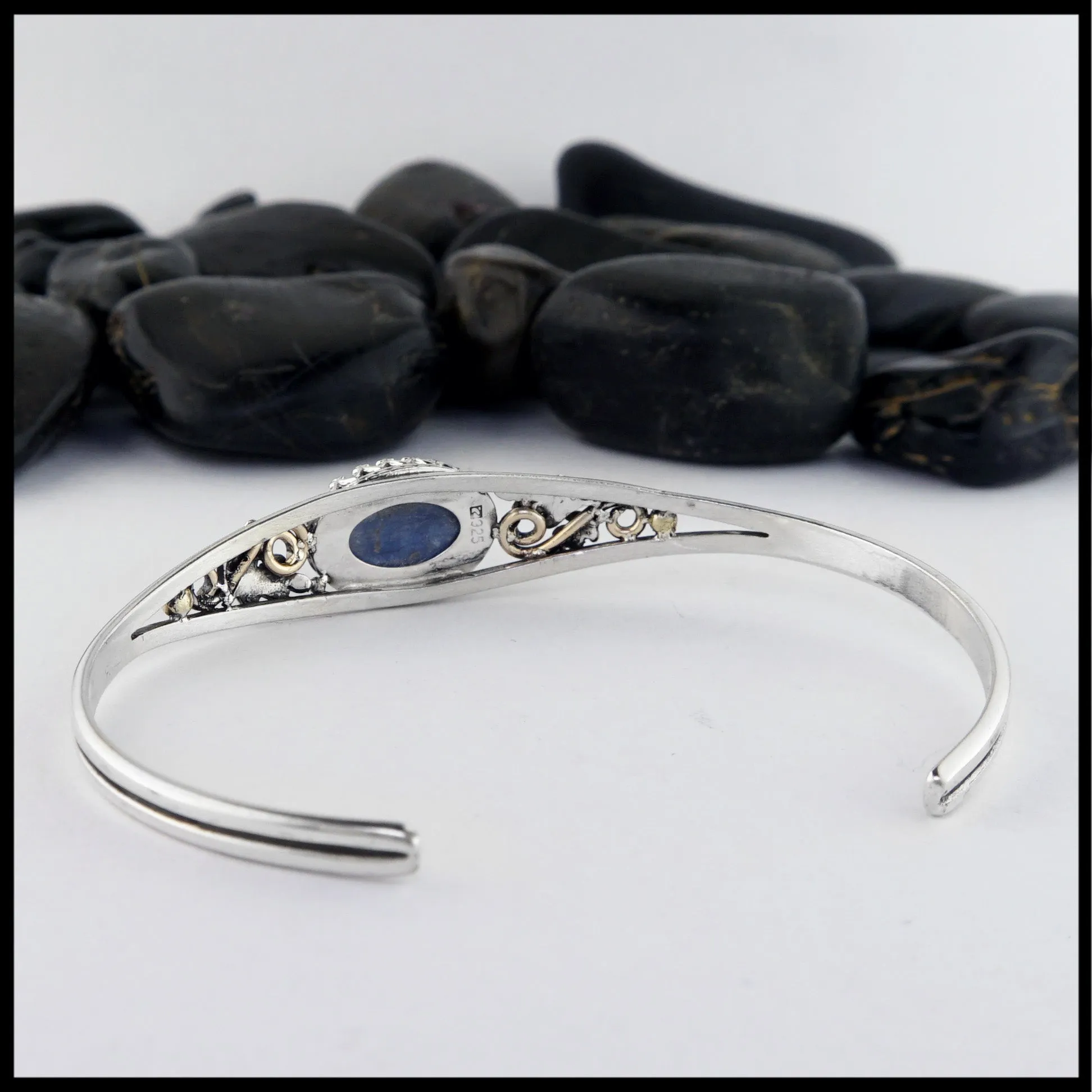 Oak Leaf Cuff Bracelet with Kyanite