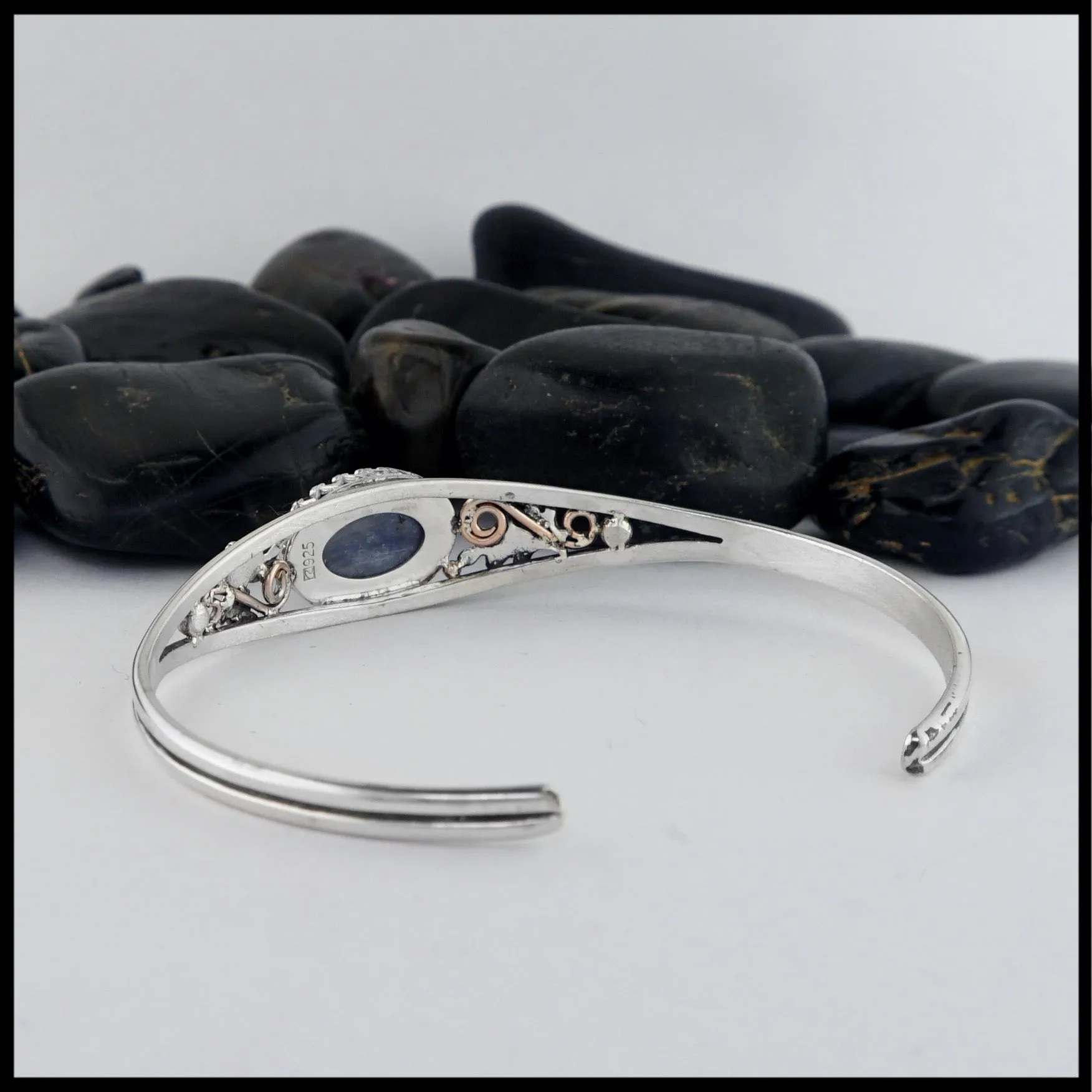 Oak Leaf Cuff Bracelet with Kyanite