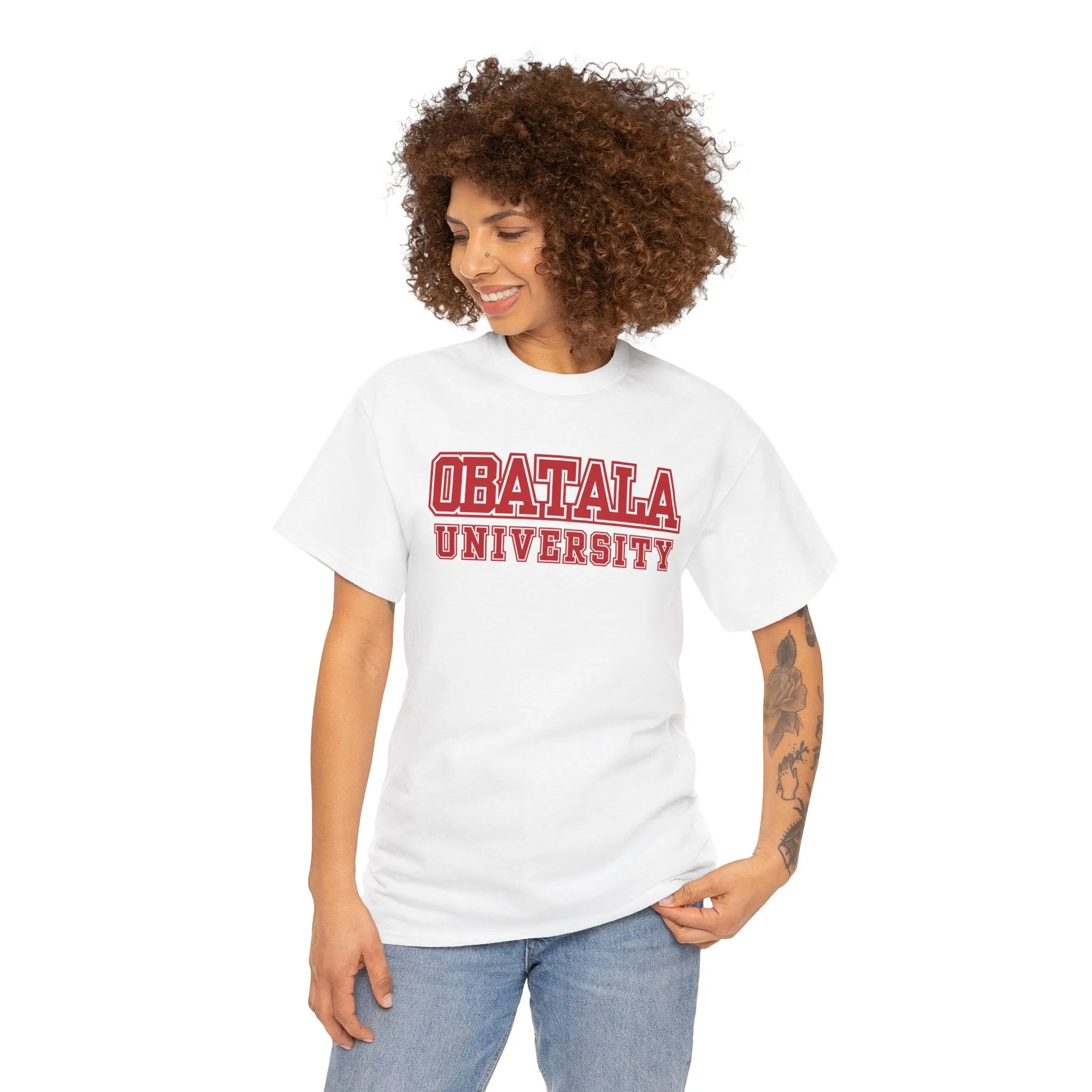 Obatala University Unisex Heavy Cotton Tee - Casual College Style Graphic Shirt