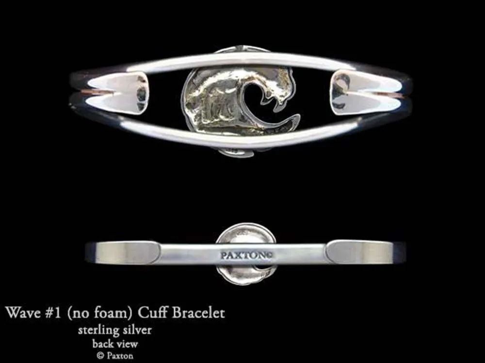 Ocean Wave Cuff Bracelet Sterling Silver