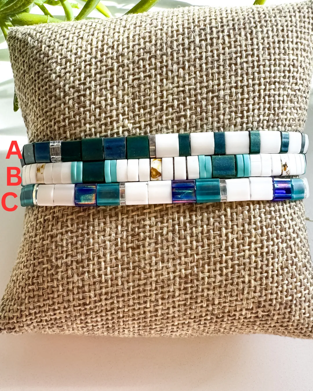 OCEANA | Glass Tila Bead Stretch Bracelets
