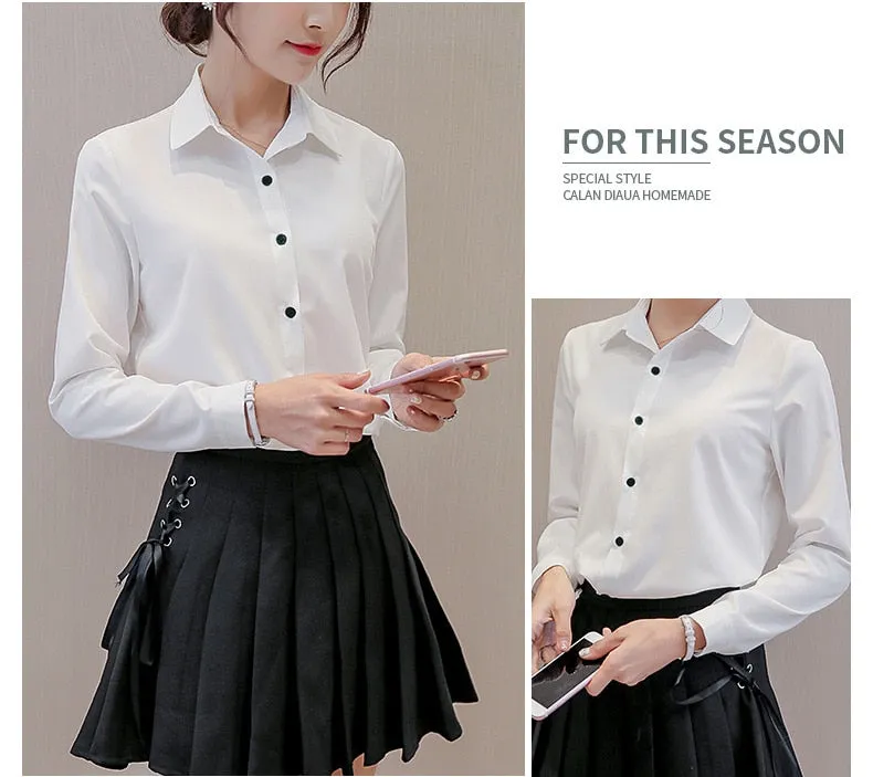 Office/Business wear for women/ Casual Chiffon Long Sleeve Elegant Women Blouse