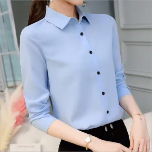Office/Business wear for women/ Casual Chiffon Long Sleeve Elegant Women Blouse