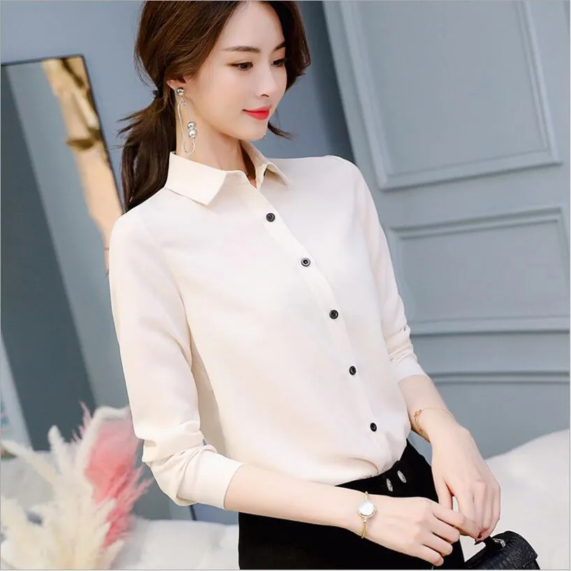 Office/Business wear for women/ Casual Chiffon Long Sleeve Elegant Women Blouse