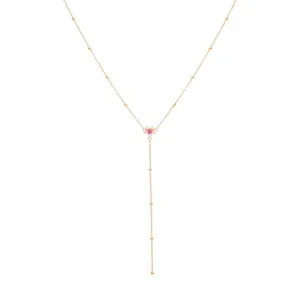 Opal Flower Beaded Chain Lariat