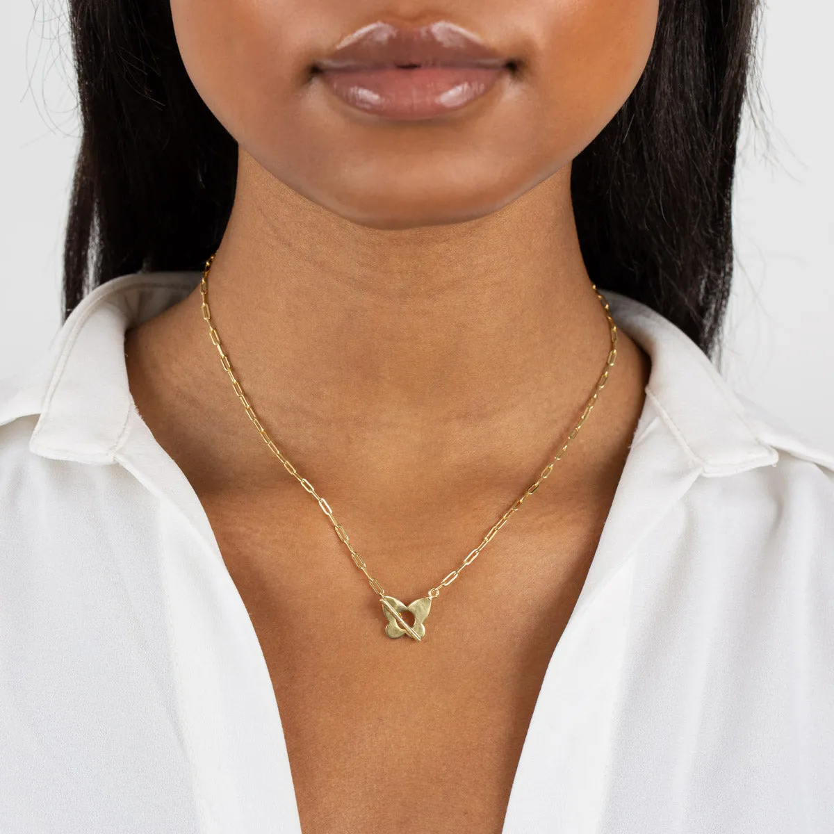 Open Butterfly Toggle Link Necklace