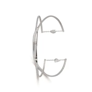 Open Diamond Wide Cuff Bracelet