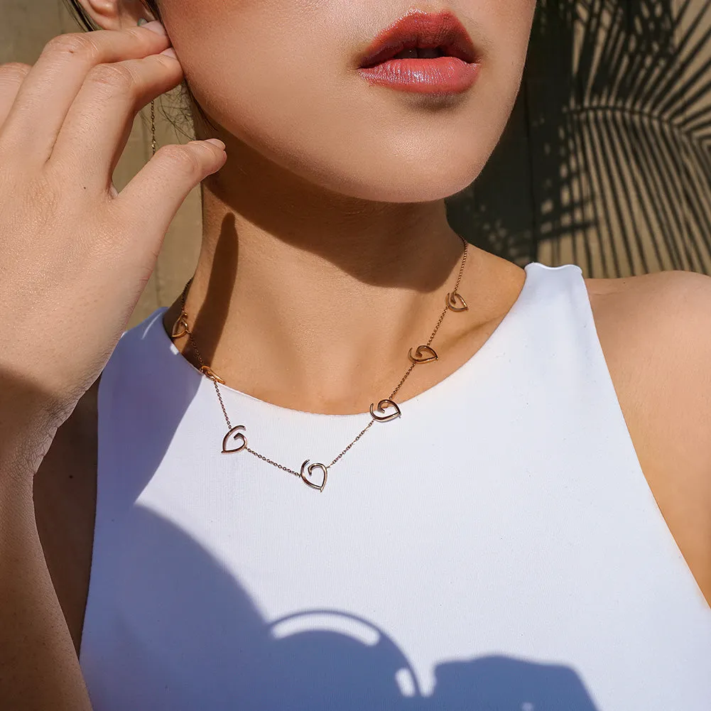 Open Heart Charm Necklace
