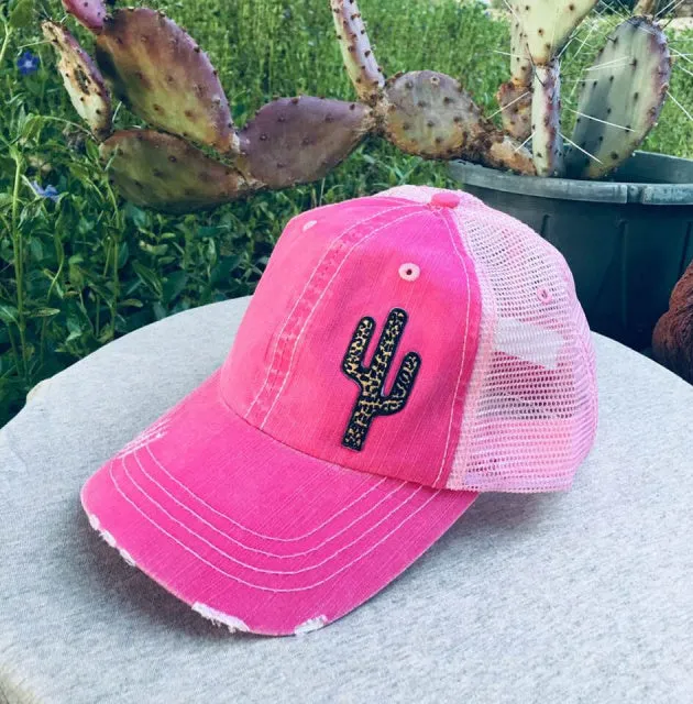 Original Cowgirl Clothing Cap: Leopard Spots Cactus