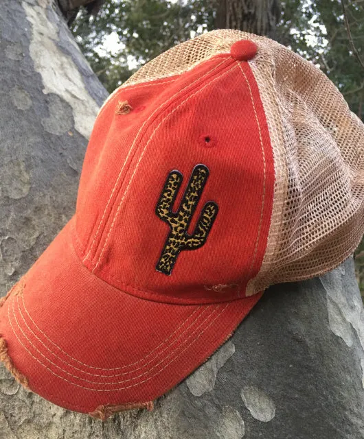 Original Cowgirl Clothing Cap: Leopard Spots Cactus