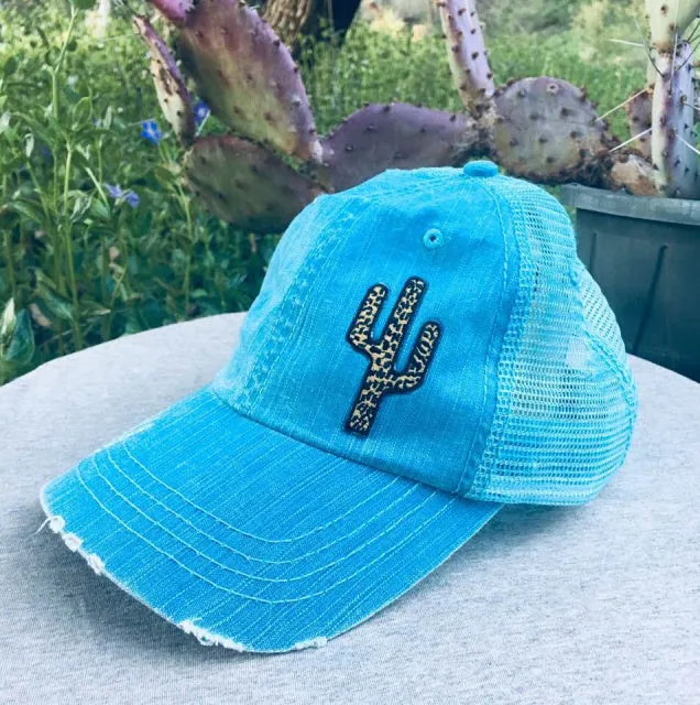 Original Cowgirl Clothing Cap: Leopard Spots Cactus