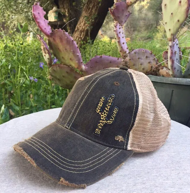 Original Cowgirl Clothing Cap: Leopard Spots Cactus