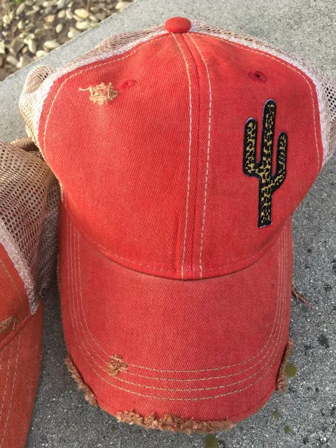 Original Cowgirl Clothing Cap: Leopard Spots Cactus