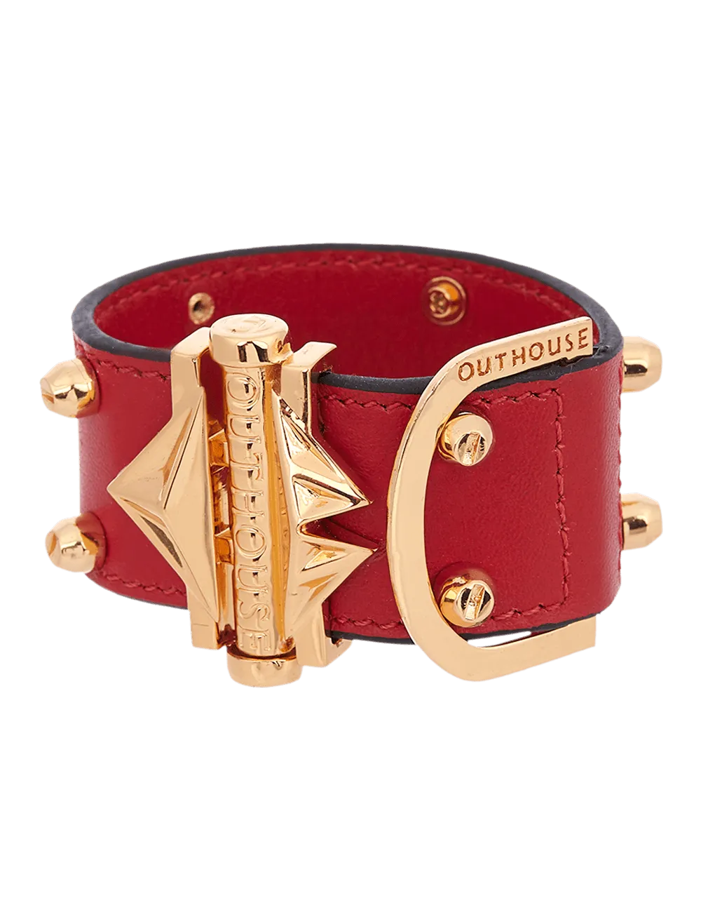 Outhouse   -   OH Series Geometric Lip Scarlet Studded Cuff