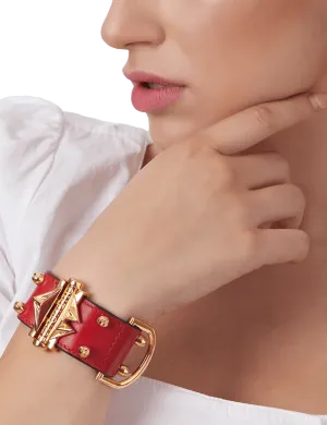 Outhouse   -   OH Series Geometric Lip Scarlet Studded Cuff