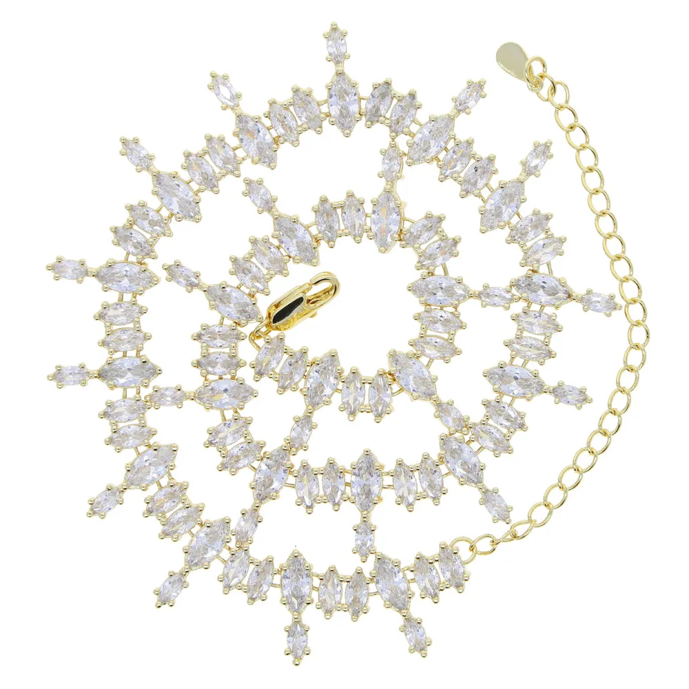 Oval Shape Cubic Zirconia Multi Layers Jewelry