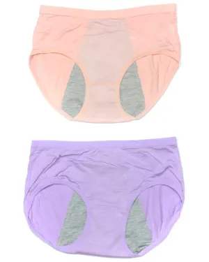 Pack Of 2 - Girls Briefs Cotton Periods Panty - Mix Colors