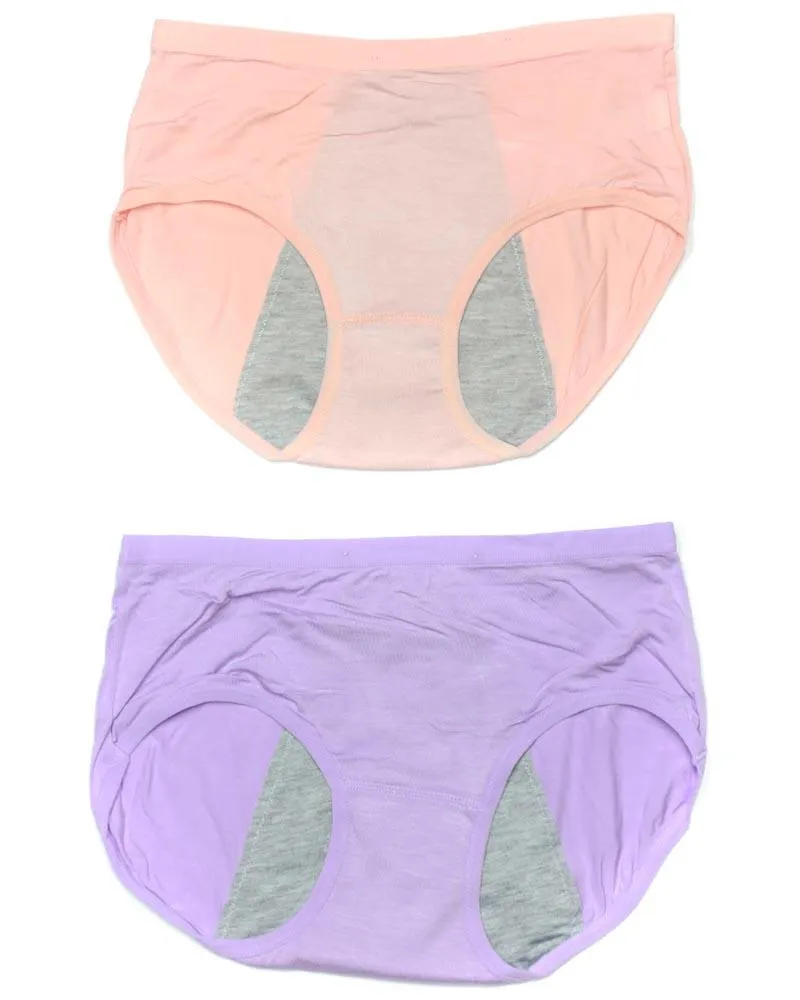 Pack Of 2 - Girls Briefs Cotton Periods Panty - Mix Colors