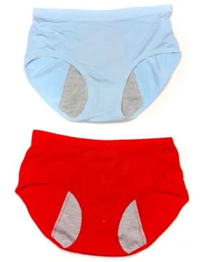 Pack Of 2 - Girls Briefs Cotton Periods Panty - Mix Colors