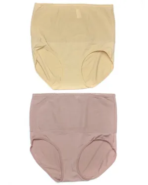 Pack of 2 High Waist Panty - SH-856 - Sisterhood - Black Skin Brown Grey