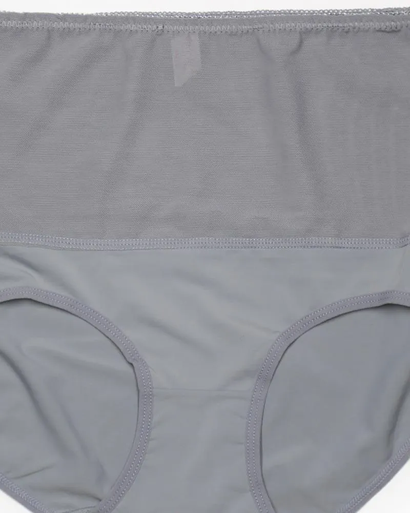 Pack of 2 High Waist Panty - SH-856 - Sisterhood - Black Skin Brown Grey