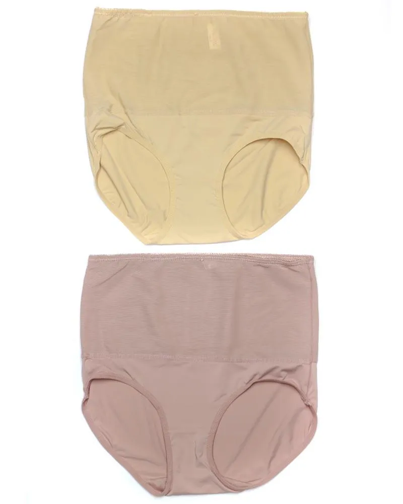 Pack of 2 High Waist Panty - SH-856 - Sisterhood - Black Skin Brown Grey
