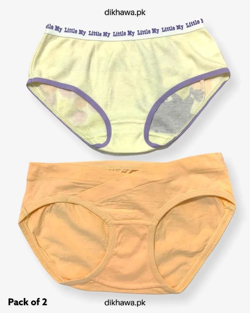 Pack of 2 Imported Stocklot Branded Cotton Panty Stretchable Cotton Lace Panty 2021