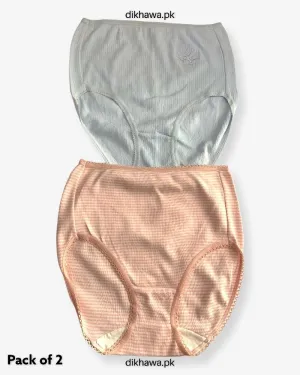 Pack of 2 Imported Stocklot Branded Cotton Panty Stretchable Cotton Lace Panty 2021