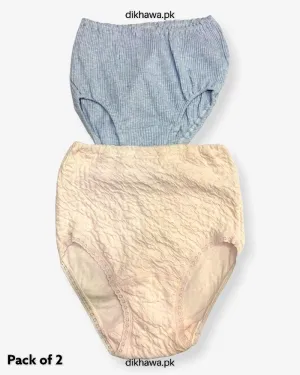 Pack of 2 Imported Stocklot Branded Cotton Panty Stretchable Cotton Lace Panty 2021