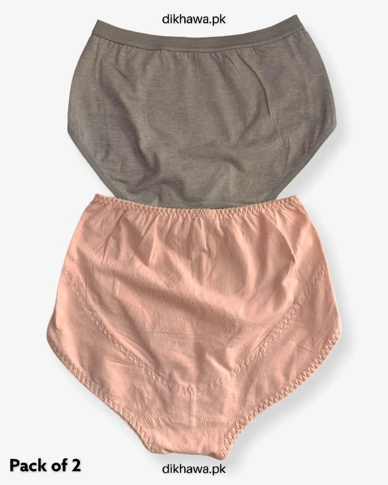 Pack of 2 Imported Stocklot Branded Cotton Panty Stretchable Cotton Lace Panty 2021