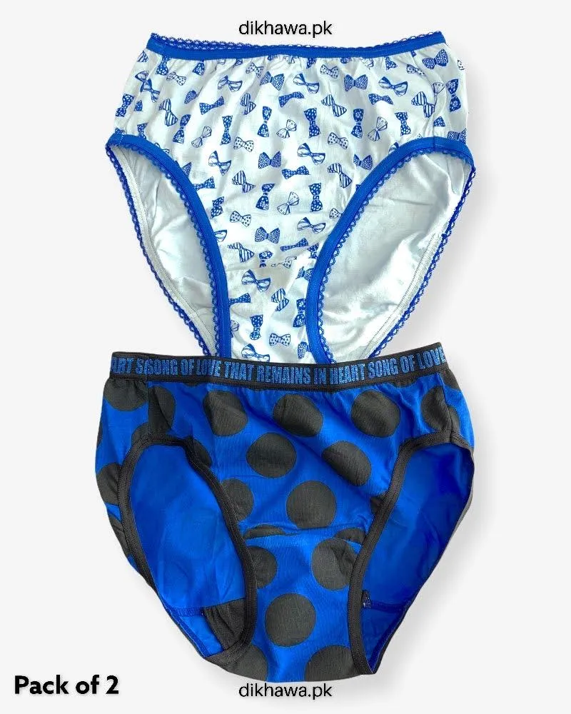 Pack of 2 Imported Stocklot Branded Cotton Panty Stretchable Cotton Lace Panty 2021